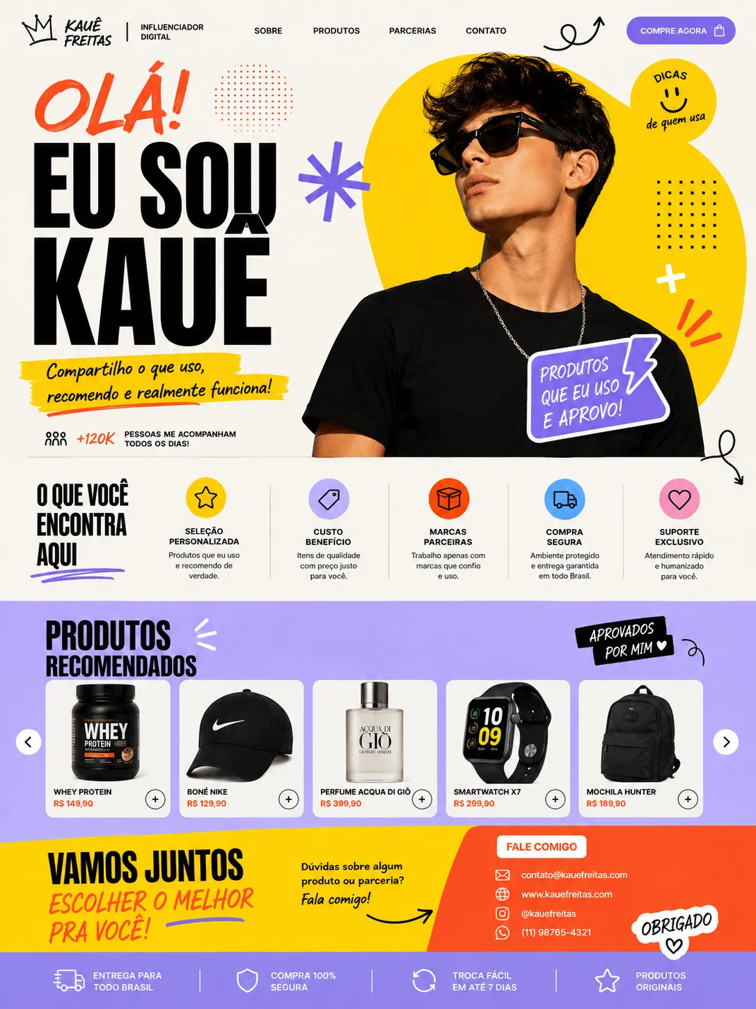 Landing page Kauê criada pela Elienai