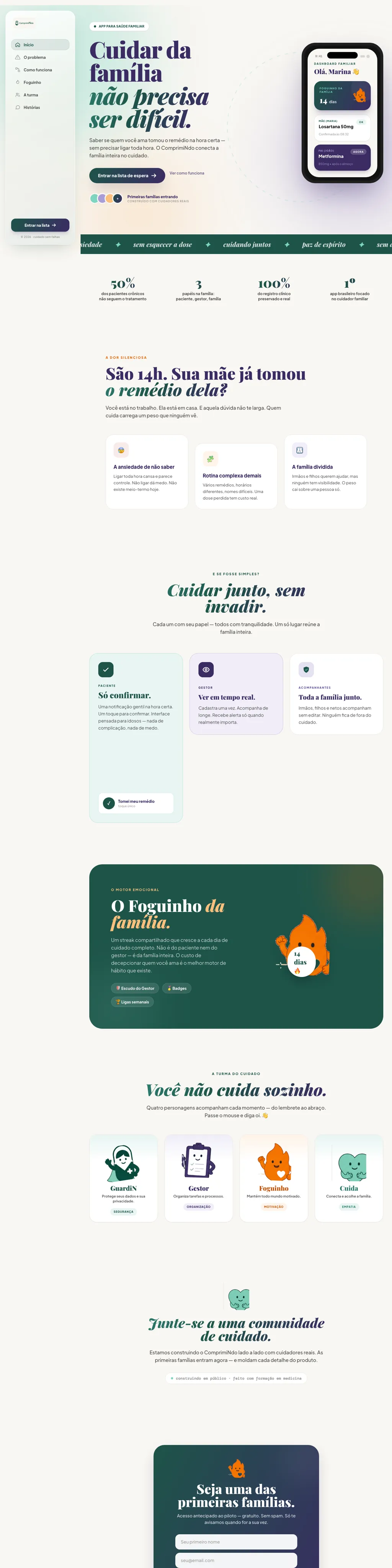 ComprimiNdo app page, family health